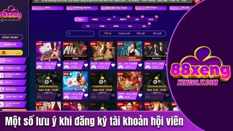 Hướng Dẫn Đăng Ký Xeng88 Một Cách Cực Kỳ Nhanh Chóng 3 Một số lưu ý khi đăng ký tài khoản hội viên mà người chơi cần nắm